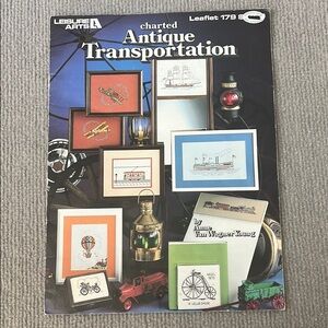 Leisure Arts Charted Antique Transportation Leaflet cross stitch